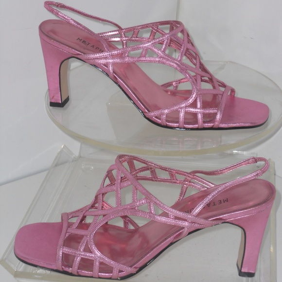 METAPHOR FUSCHIA GENUINE LEATHER STRAPPY SANDALS - Picture 1 of 5